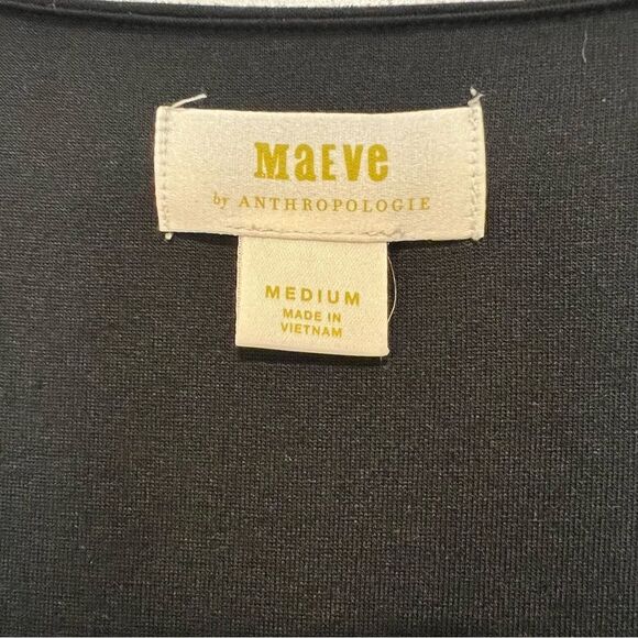 Anthropologie Maeve Women's Brianne Cowl Neck Dress Black Jersey Knit Sz. Medium - Picture 7 of 13